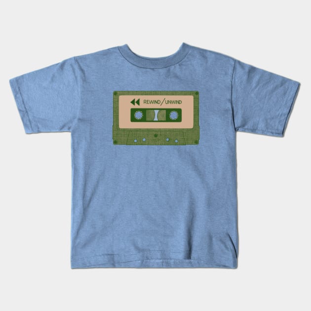 Analog Music (Green Cassette Tape) Kids T-Shirt by AnimaSomnia